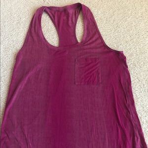 Pink lululemon tank with front pocket